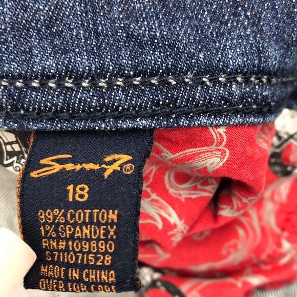 Seven7 Sequin Pocket Jeans, Size 18 - Picture 5 of 7